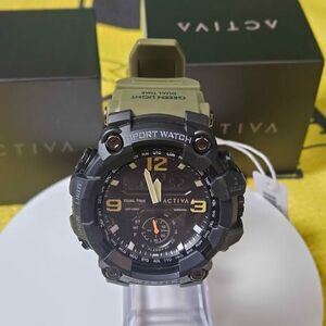 Activa Men’s Tactical Sport Watch Green Dual Time LED